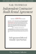 Nail technician independent contractor/booth rental agreement preview